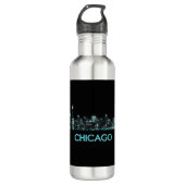 Chicago Skyline Edelstahlflasche (Vorderseite)