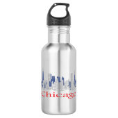Chicago-Skyline Edelstahlflasche (Vorderseite)