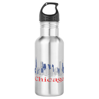 Chicago-Skyline Edelstahlflasche
