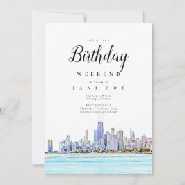 Chicago Skyline Einladung zum Geburtstag Wochenend