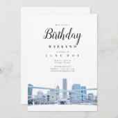 Chicago Skyline Einladung zum Geburtstag Wochenend (Vorne/Hinten)