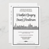 Chicago Skyline Einladung zur Hochzeit mit QR Code (Vorne/Hinten)