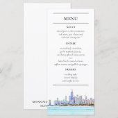 Chicago Skyline Empfang Menu Menükarte (Vorne/Hinten)