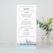 Chicago Skyline Empfang Menu Menükarte (Stehend Vorderseite)