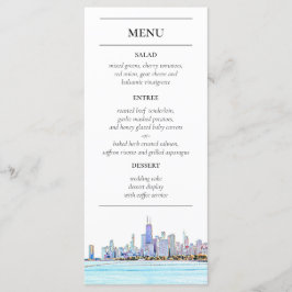 Chicago Skyline Empfang Menu Menükarte
