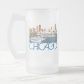 Chicago-Skyline-Entwurf Mattglas Bierglas (Links)
