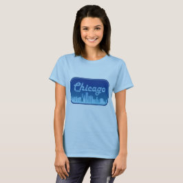 Chicago Skyline Epic Blue Tourist Logo T-Shirt