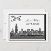 Chicago Skyline Etch Gerahmt #2H Baby Shower Storc