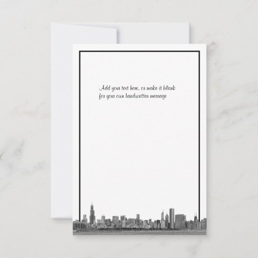 Chicago Skyline Etched BW Lila Danke (Rückseite)