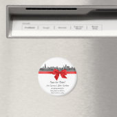 Chicago Skyline Etched BW Red Save the Date R Magnet (In Situ (Geschirrspüler))