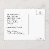 Chicago Skyline Etched BW Violet Save the Date Ankündigungspostkarte (Rückseite)