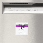 Chicago Skyline Etched BW Violet Save the Date Magnet (In Situ (Geschirrspüler))