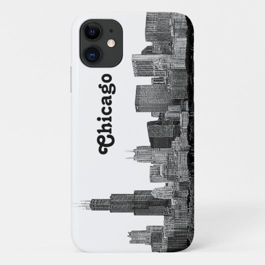 Chicago Skyline Etched Case-Mate iPhone Hülle (Rückseite)