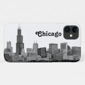 Chicago Skyline Etched Case-Mate iPhone Hülle (Rückseite (Horizontal))