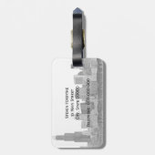 Chicago Skyline Etched Gepäckanhänger (Rückseite vertikal)