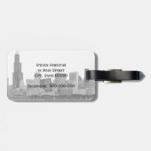 Chicago Skyline Etched Gepäckanhänger (Rückseite horizontal)