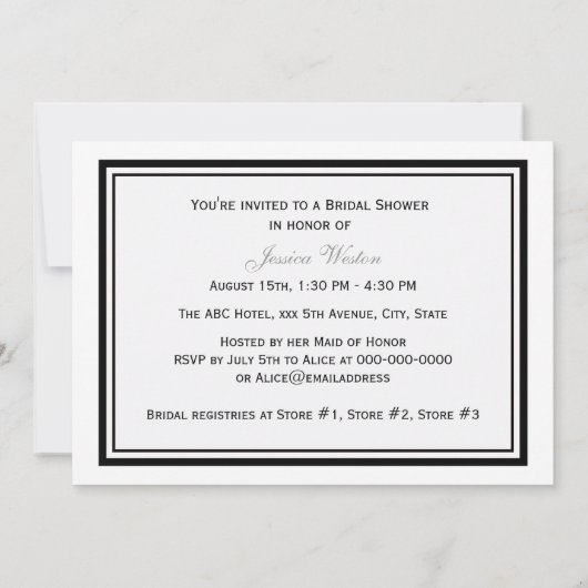 Chicago Skyline Etched Gerahmt Brautparty #2 H Einladung (Rückseite)