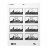 Chicago Skyline Etched Gerahmt H Water Bottle (Vorne)