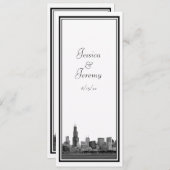 Chicago Skyline Etched Gerahmt Wedding Program Men Programm (Vorne/Hinten)