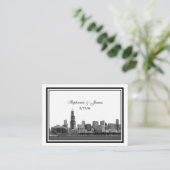 Chicago Skyline Etched Gerahmte Escort Cards #2 Platzkarte (Stehend Vorderseite)