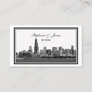 Chicago Skyline Etched Gerahmte Escortkarten Platzkarte