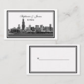 Chicago Skyline Etched Gerahmte Platzkarten (Vorne/Hinten)