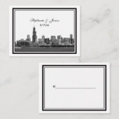 Chicago Skyline Etched Gerahmte Platzkarten #2 (Vorne/Hinten)