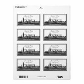 Chicago Skyline Etched Gerahmtes H Wine Label (Vorne)