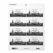 Chicago Skyline Etched H Wasserflasche (Vorne)