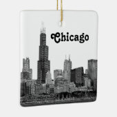 Chicago Skyline Etched Keramikornament (Rechts)