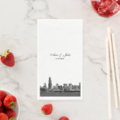 Chicago Skyline Etched Look Skyline Wedding Serviette (Beispiel)