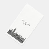 Chicago Skyline Etched Look Skyline Wedding Serviette (Ecke)