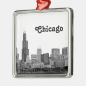Chicago Skyline Etched Ornament Aus Metall (Links)