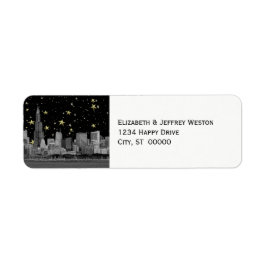 Chicago Skyline Etched Starry DIY BG Address Label