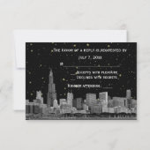 Chicago Skyline Etched Starry DIY BG UAWG #2 RSVP Karte (Rückseite)