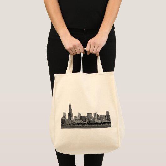 Chicago Skyline Etched Tragetasche (Vorderseite (Produkt))
