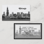 Chicago Skyline Etched Visitenkarte (Vorne/Hinten)