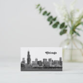 Chicago Skyline Etched Visitenkarte (Stehend Vorderseite)