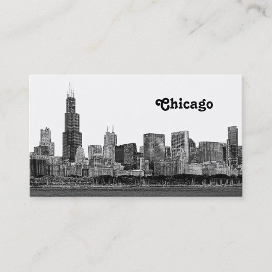 Chicago Skyline Etched Visitenkarte (Vorderseite)