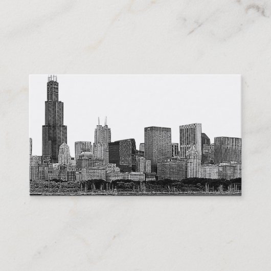 Chicago Skyline Etched Visitenkarte (Vorderseite)