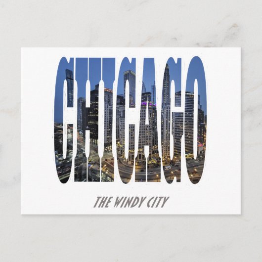 Chicago Skyline Feiertagspostkarte (Vorderseite)