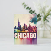 Chicago Skyline Feiertagspostkarte (Stehend Vorderseite)