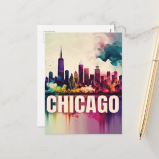 Chicago Skyline Feiertagspostkarte