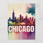 Chicago Skyline Feiertagspostkarte (Vorderseite)