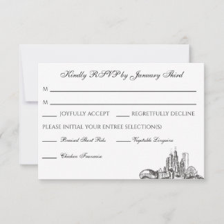 Chicago Skyline Flat Dankeschön Karte