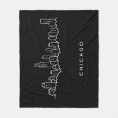 Chicago-Skyline Fleecedecke (Vorderseite)