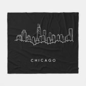 Chicago-Skyline Fleecedecke (Vorderseite (Horizontal))