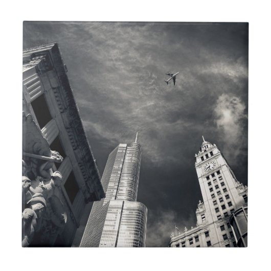 Chicago-Skyline Fliese (Vorderseite)