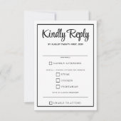 Chicago Skyline Food Choices RSVP Karte (Vorderseite)