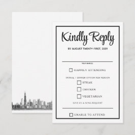 Chicago Skyline Food Choices RSVP Karte